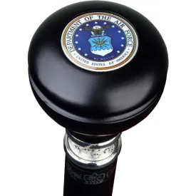 Air Force Coat of Arms Knob Stick: Large Knob, Pewter Collar