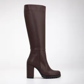 Alize - Brown Wide Calf Platform Boots