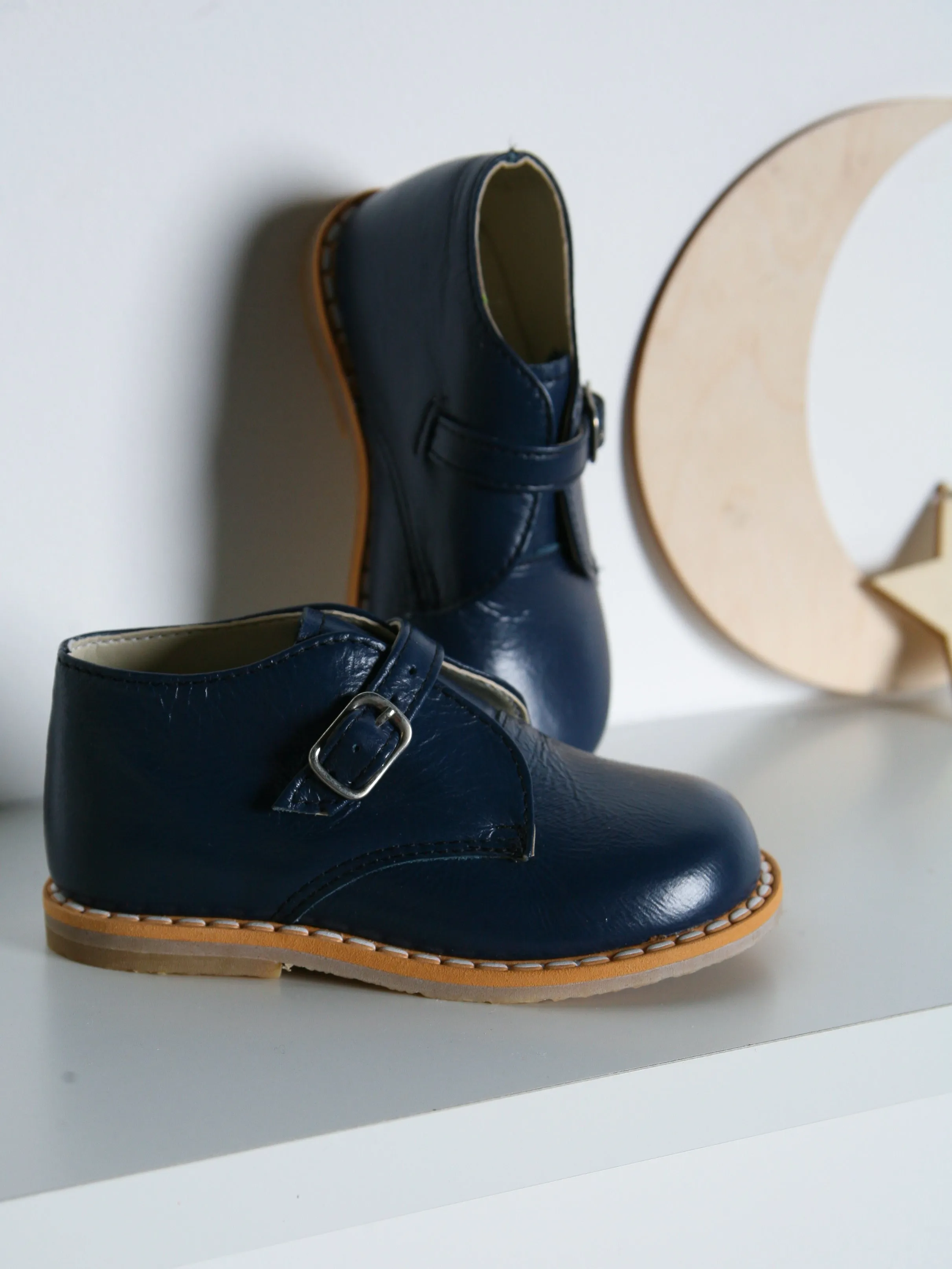 Ananas Petit Navy 'Lari' Leather Ankle Boots