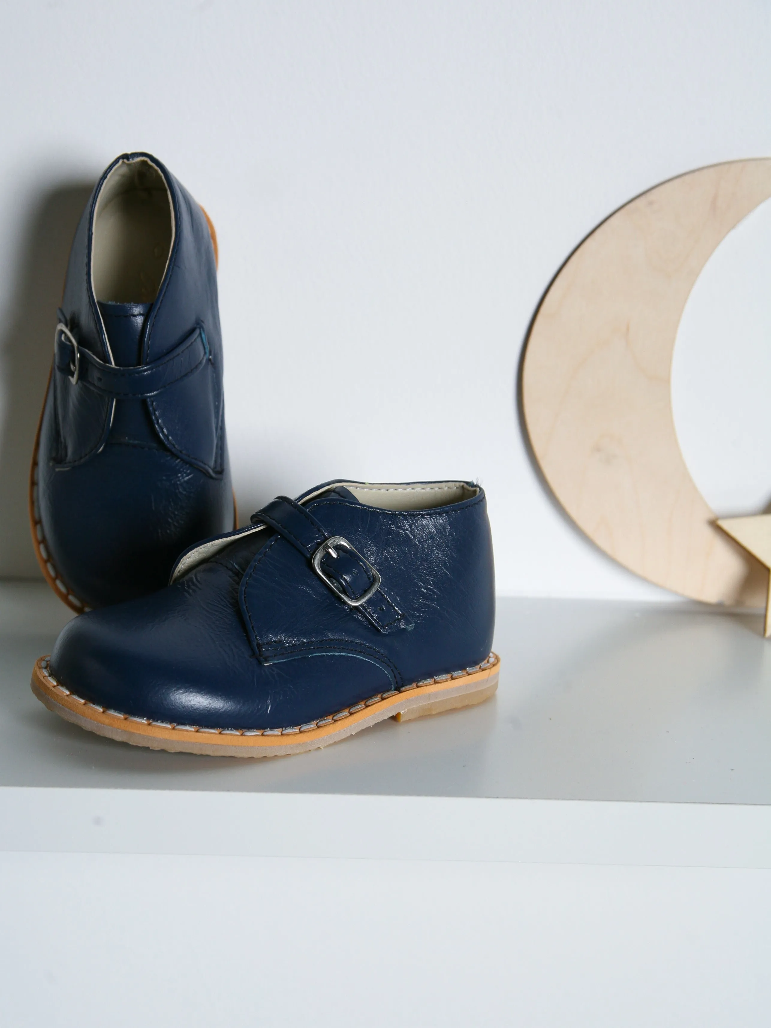 Ananas Petit Navy 'Lari' Leather Ankle Boots