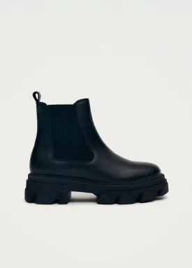 Berenice Black Leather Ankle Boots