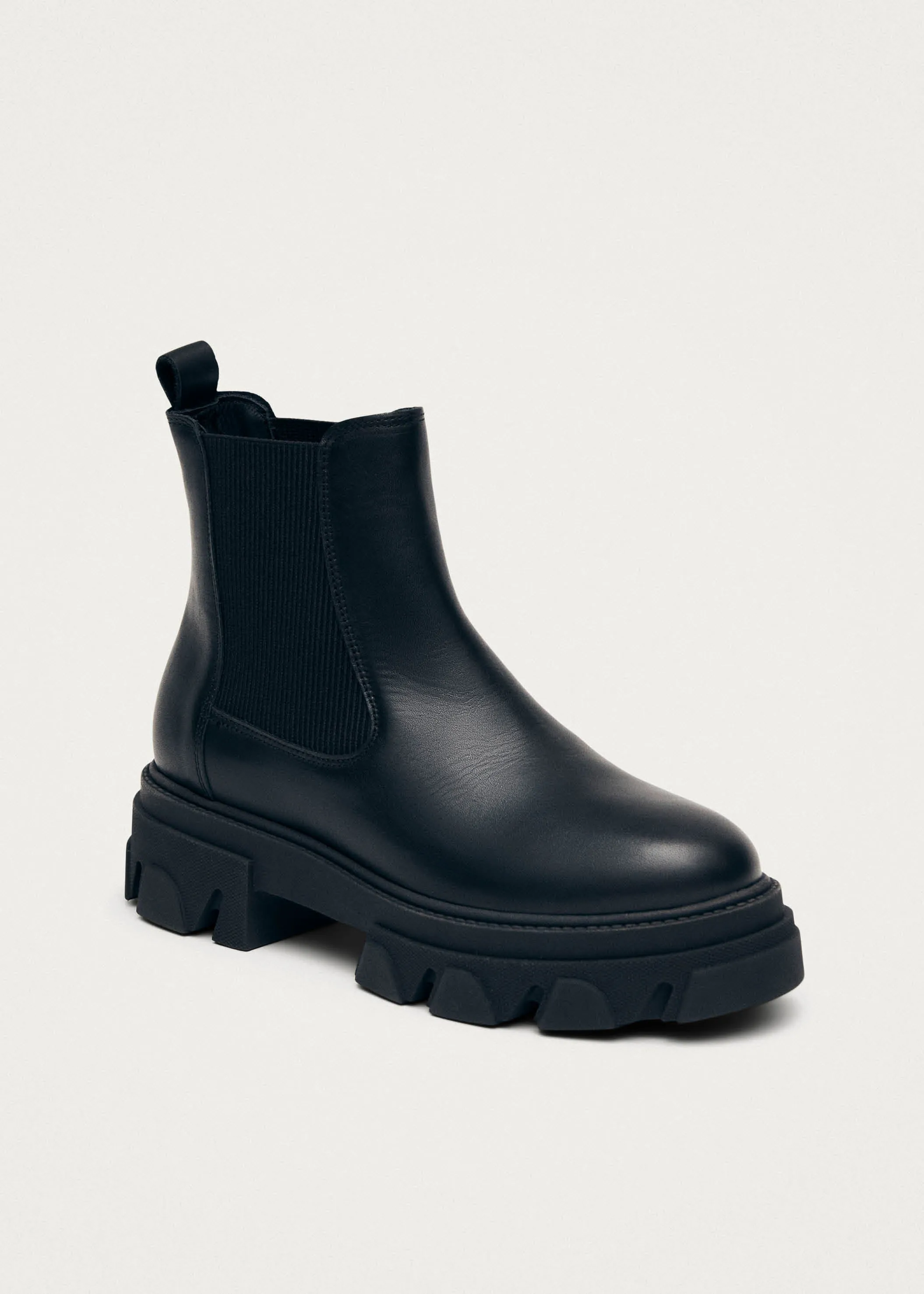 Berenice Black Leather Ankle Boots