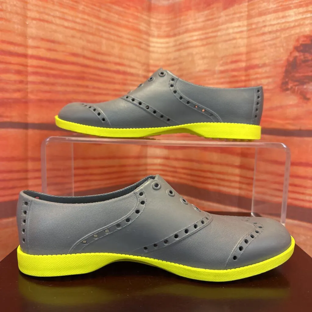 BIONN GREY YELLOW RUBBER OXFORD GOLF SHOES SZ 5 TCC