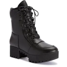 Black Chunky Lace Up Boot