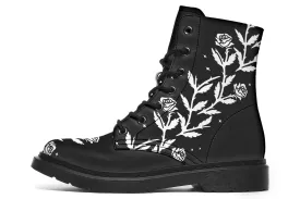 Black Widow Boots - Vegan Leather Doc-Style Boots with Durable Stitched on Soles