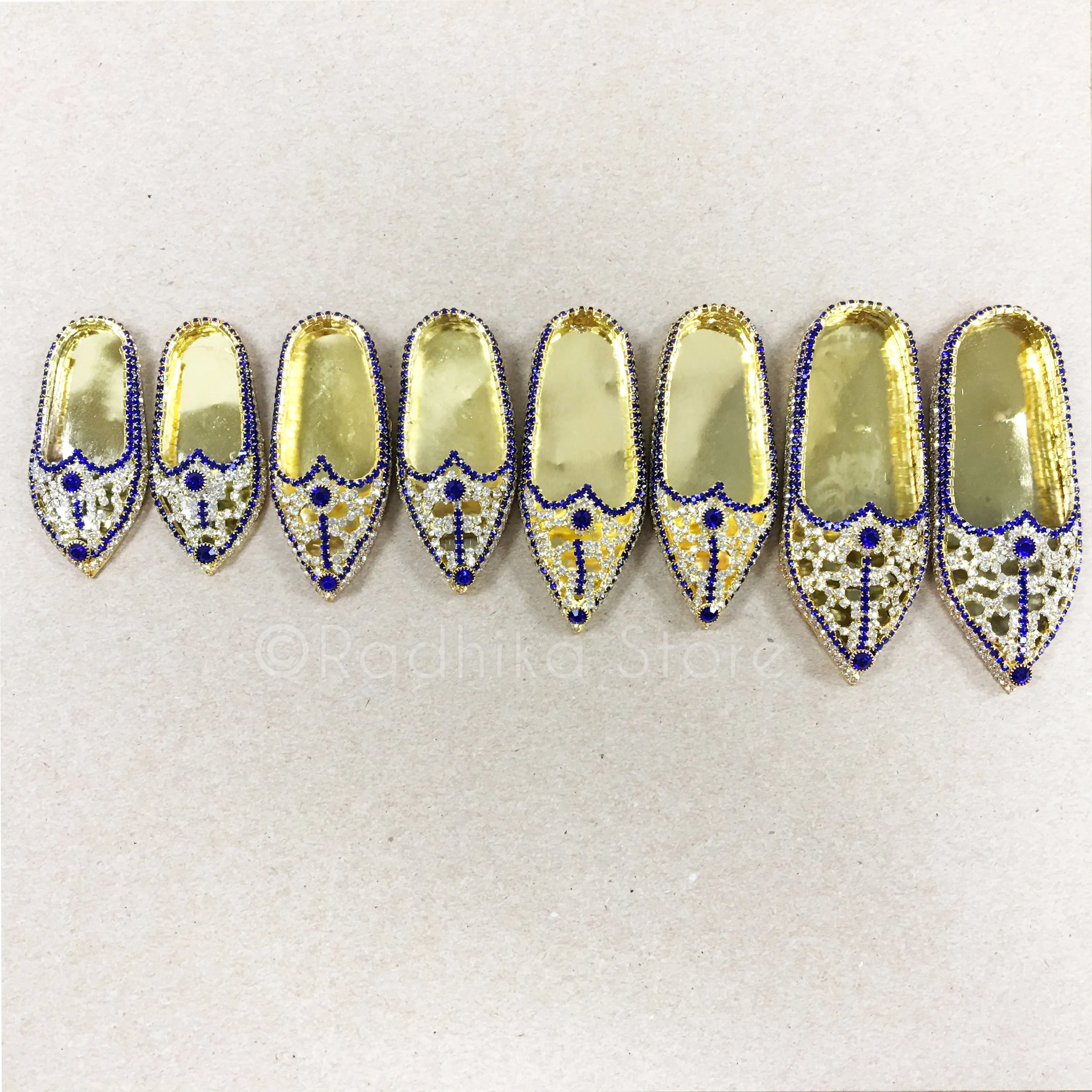 Blue Sapphire and Diamond Rhinestone - Deity Shoes - Large Sizes