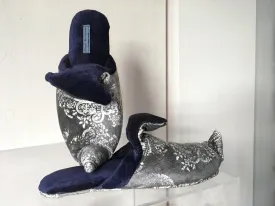 Blue Velvet Babouche Slipper