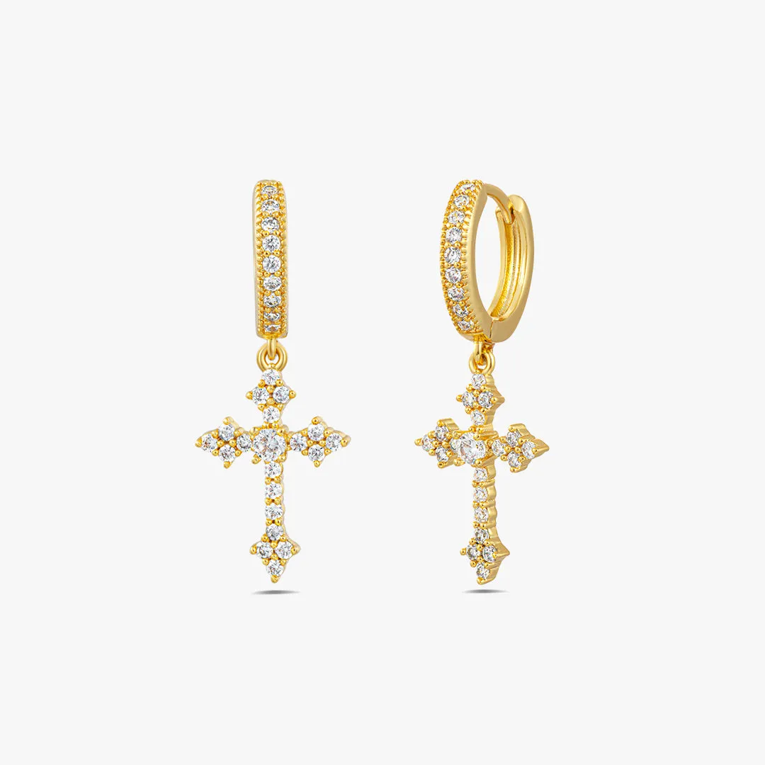 Bottoni Cross Hoop Earrings