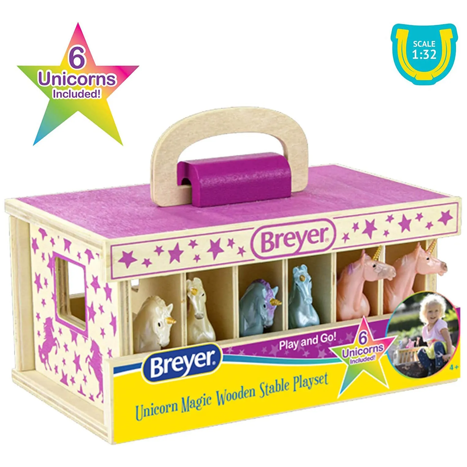 Breyer Stablemates Unicorn Magic Wooden Stable Playset