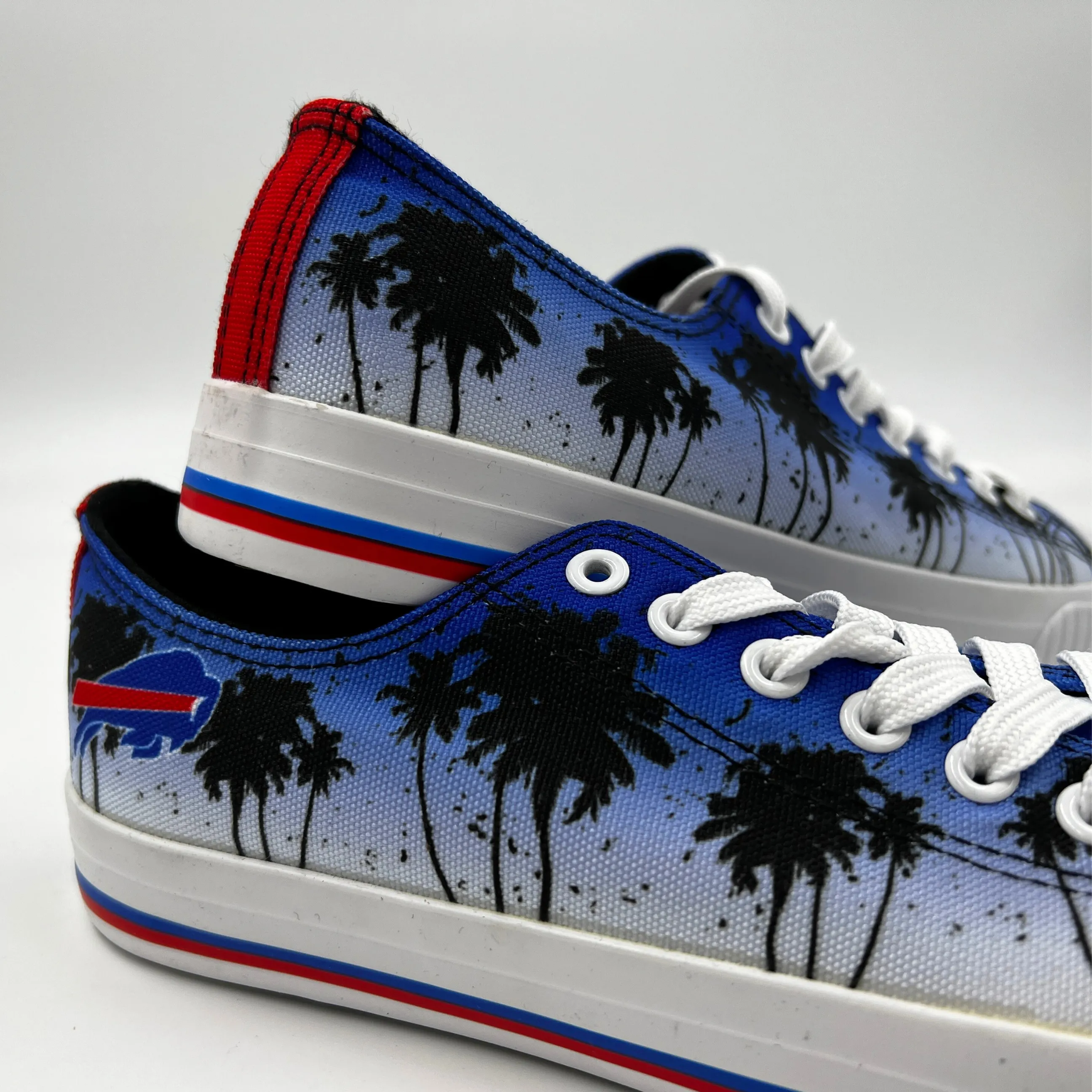 Buffalo Bills Sunset & Palm Trees Low Top Canvas Sneakers