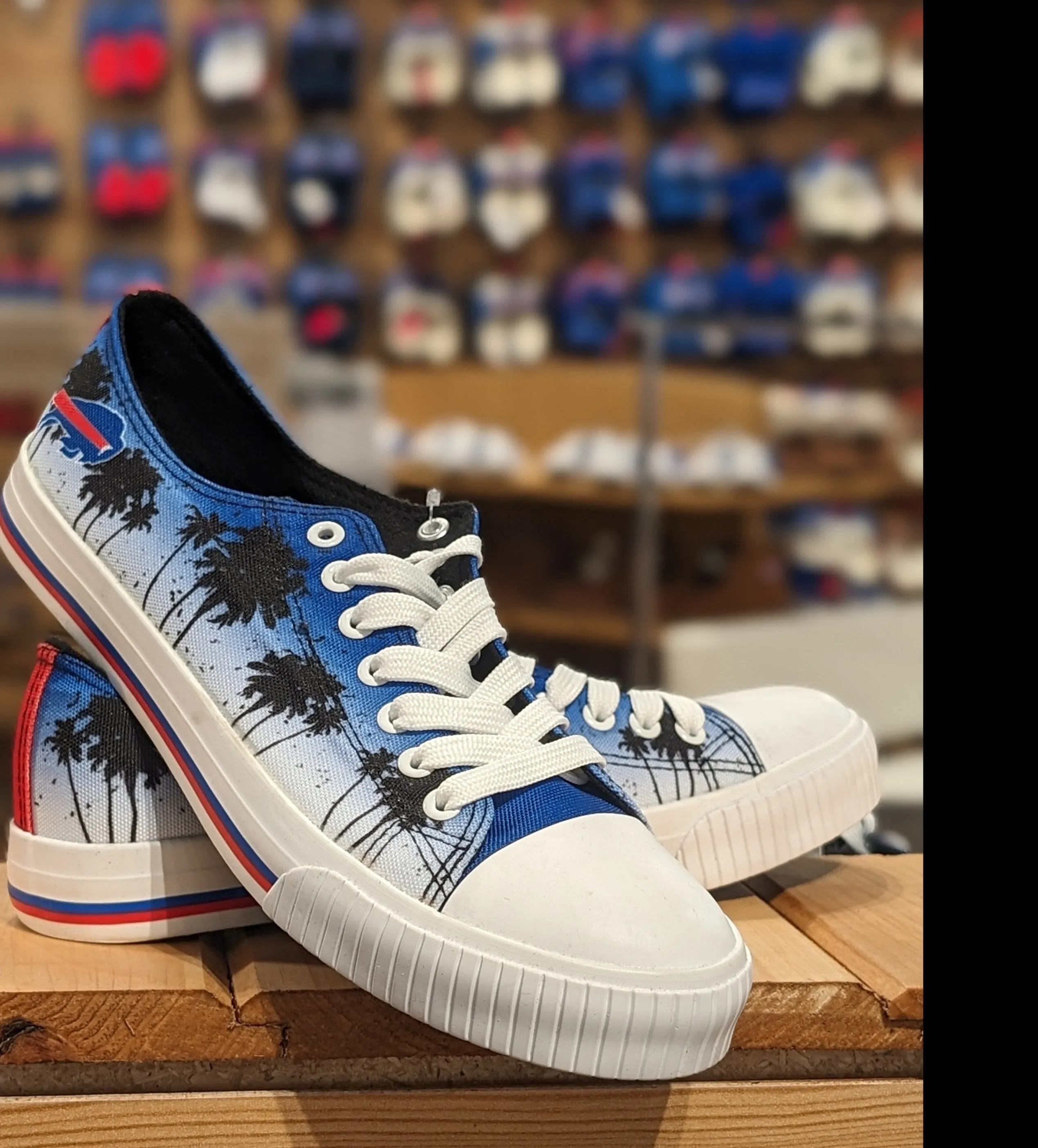 Buffalo Bills Sunset & Palm Trees Low Top Canvas Sneakers