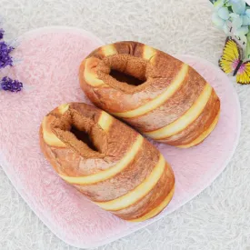 Butter Bread Plush Slippers