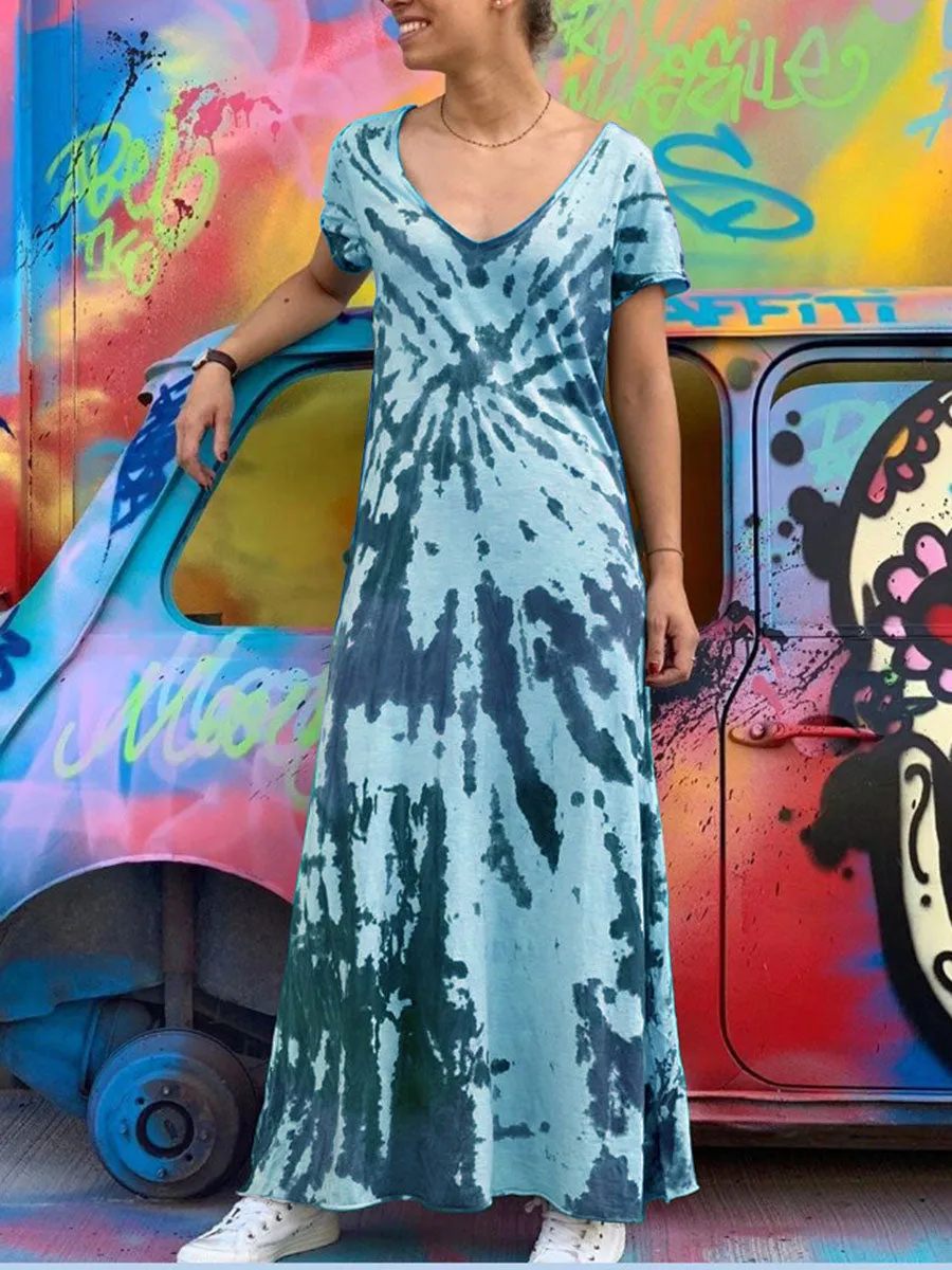 Casual Loose Comfortable Tie Dye Dress