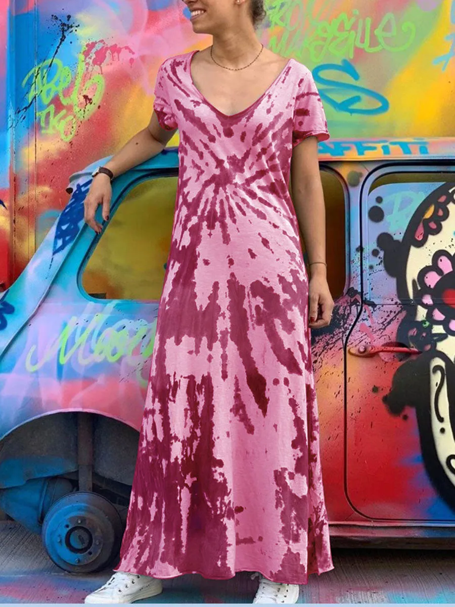 Casual Loose Comfortable Tie Dye Dress