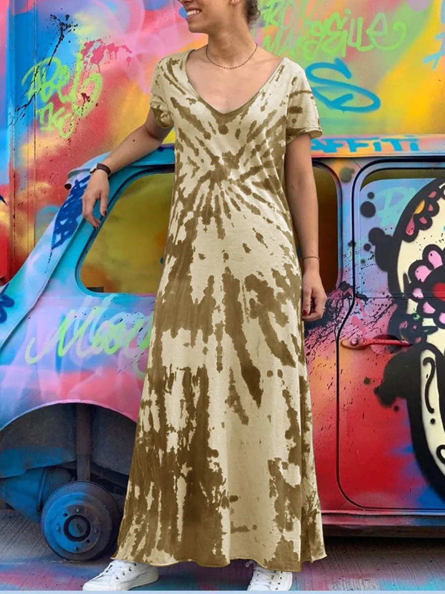 Casual Loose Comfortable Tie Dye Dress