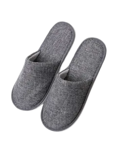 Closed Toe Cotton linen slippers - Grey