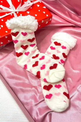 Cozy Slipper Socks (Hearts)