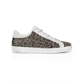 Cru: Black & Gold Glitter Trainers