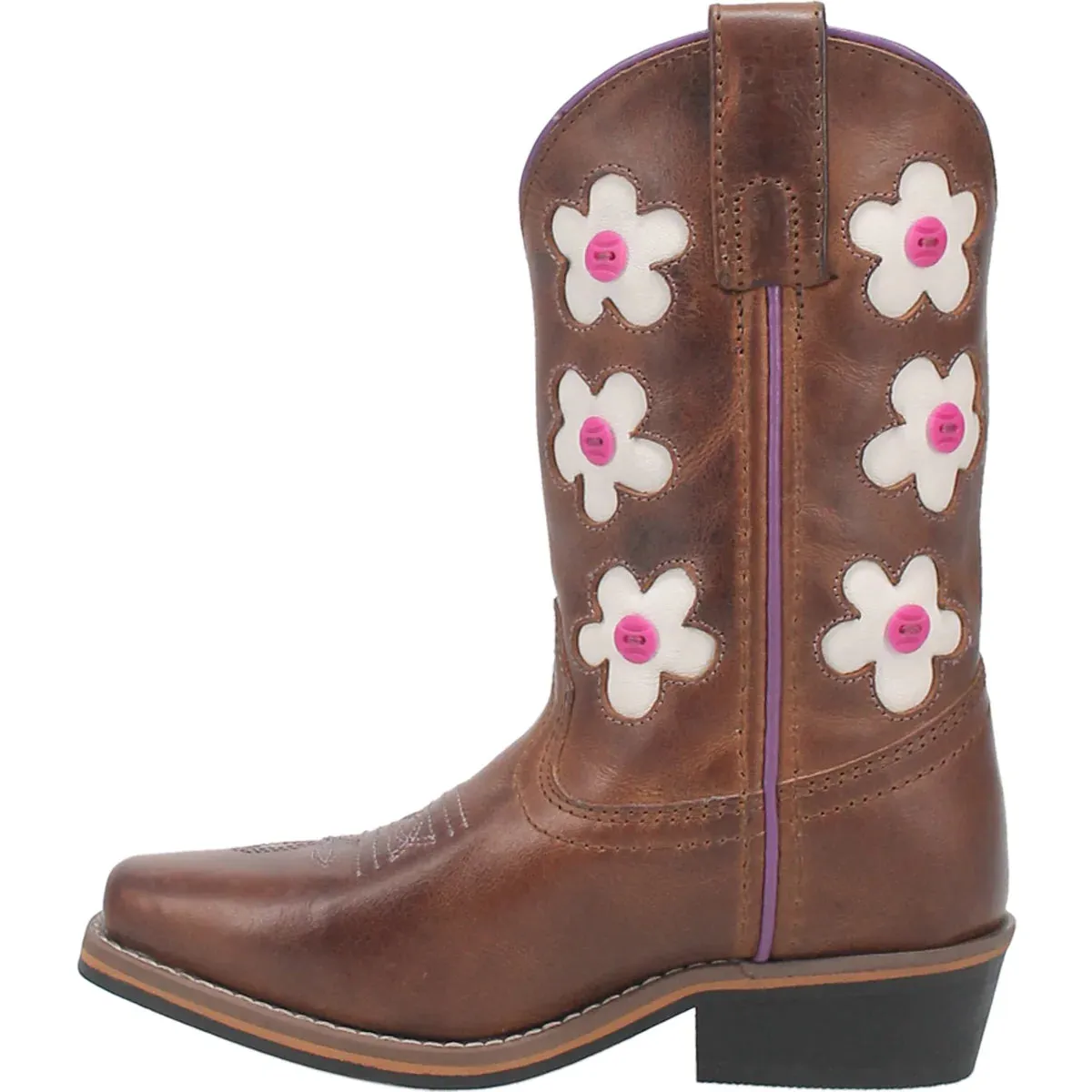 Dan Post Boots Kids Girls Giselle Floral Tooled Inlay Square Toe YOUTH DPC3903