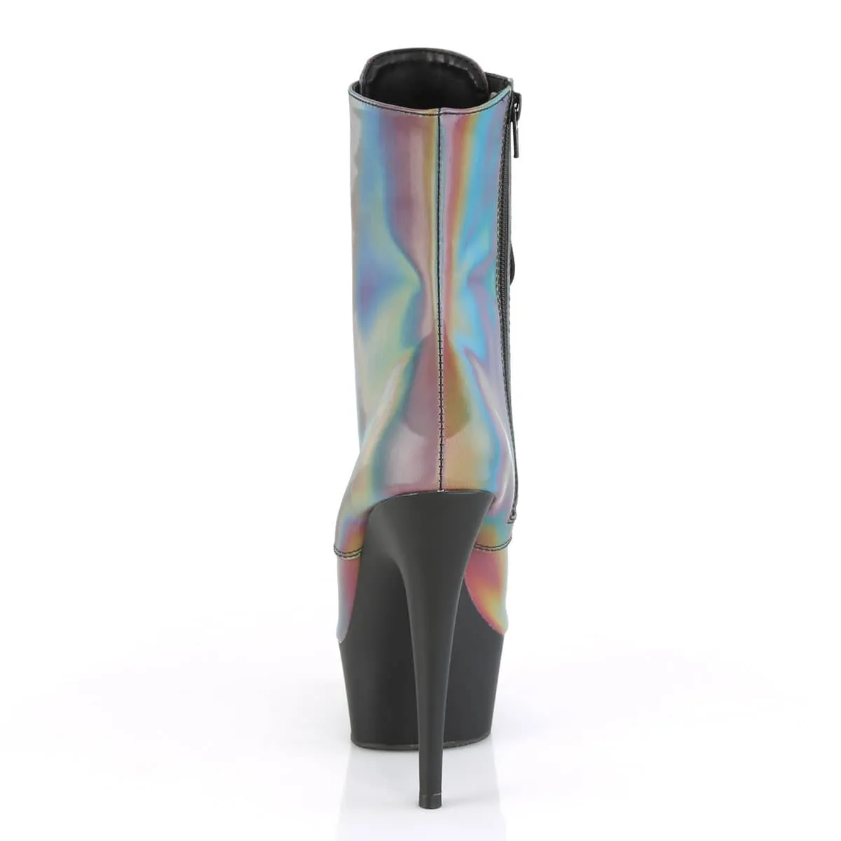 DELIGHT-1020REFL Black & Multi Colour Calf High Boots