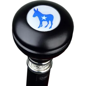 Democrat Emblem Knob Stick: Large Knob, Pewter Collar