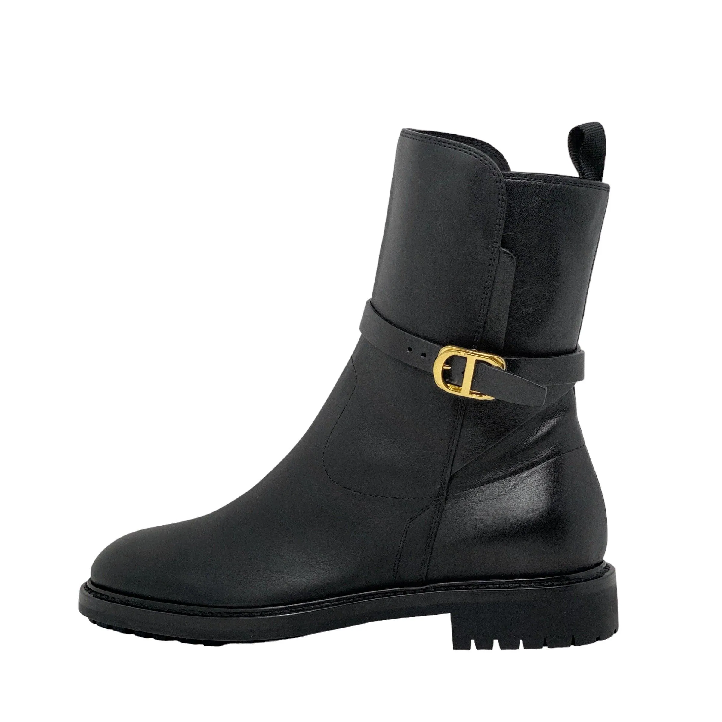 Dior Black Empreinte Combat Boots 38.5