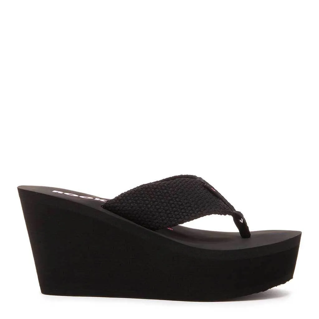 Diver Black Wedge Flip Flop