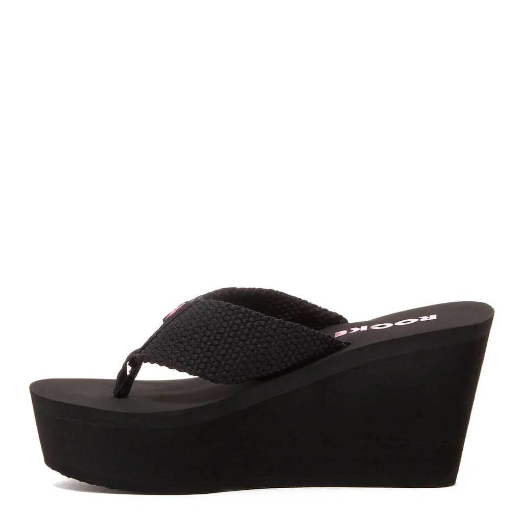 Diver Black Wedge Flip Flop