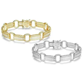 Elegant Baguette Link Crystal Tennis Bracelet