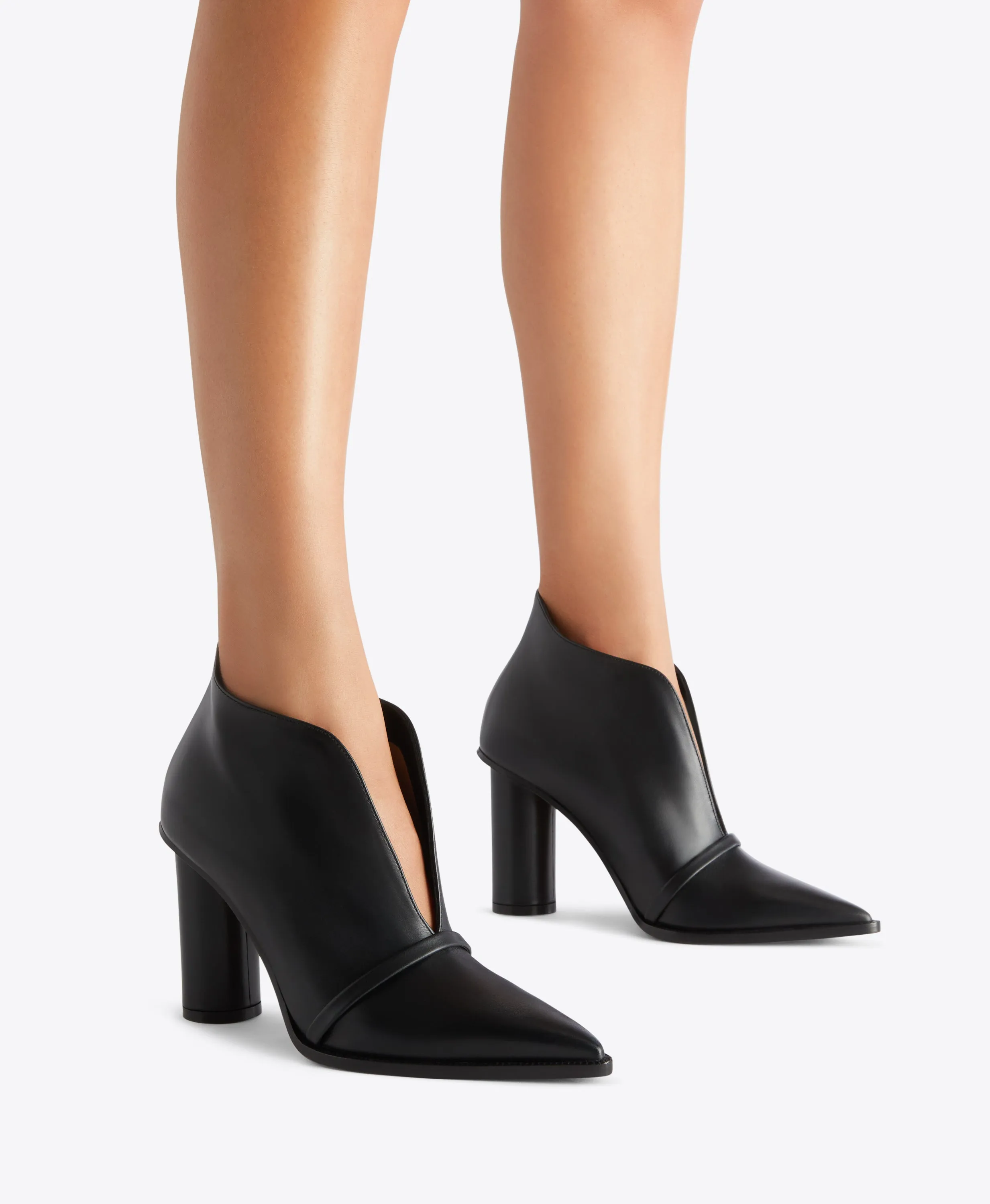 Elena 90 Black Leather Ankle Boots