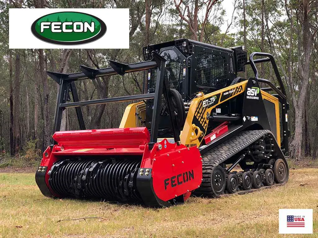 FECON Bull Hog high flow skid steer drum mulcher