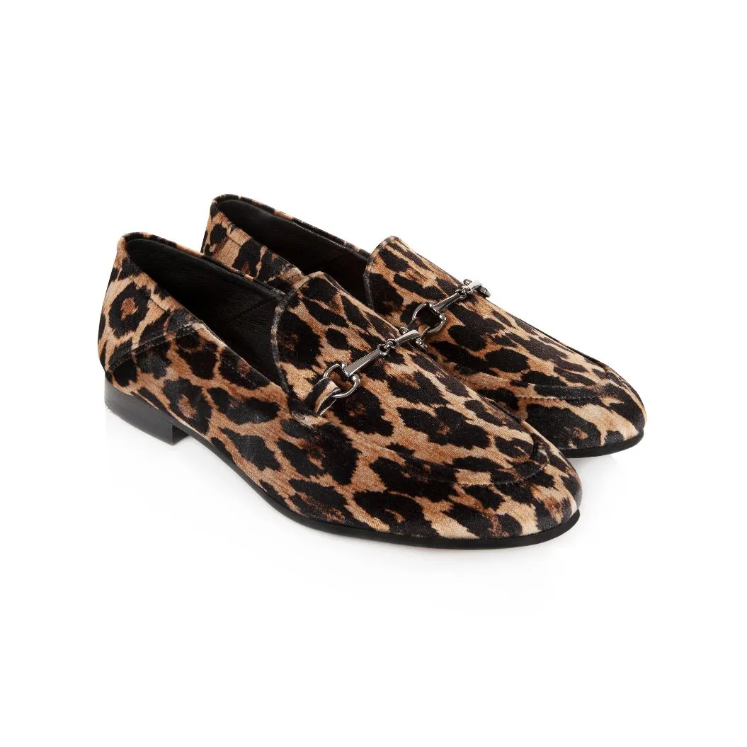 Harper: Leopard Print Velvet Loafers