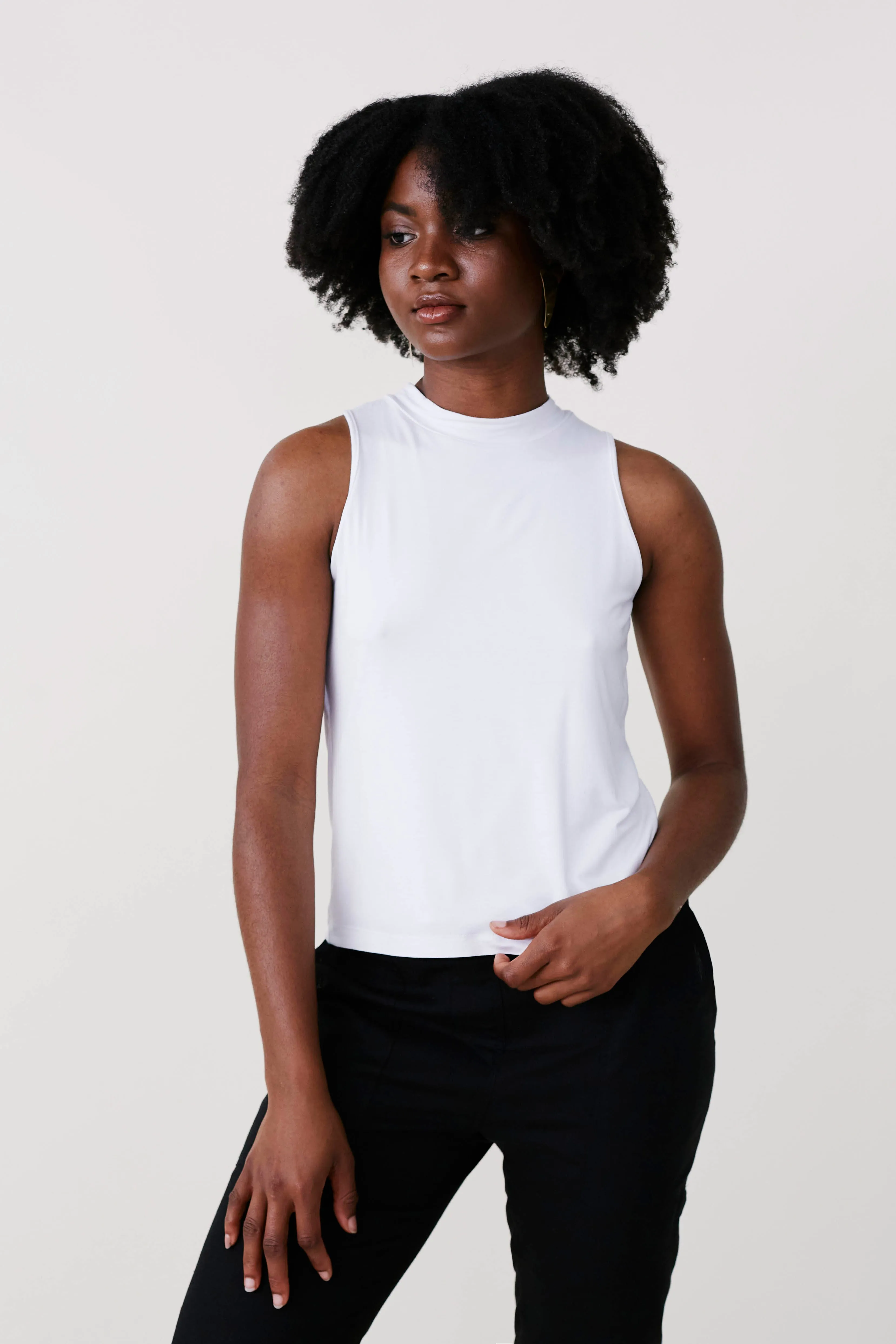 High Rise Top | White