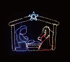 LED Ropelight Nativity Stable