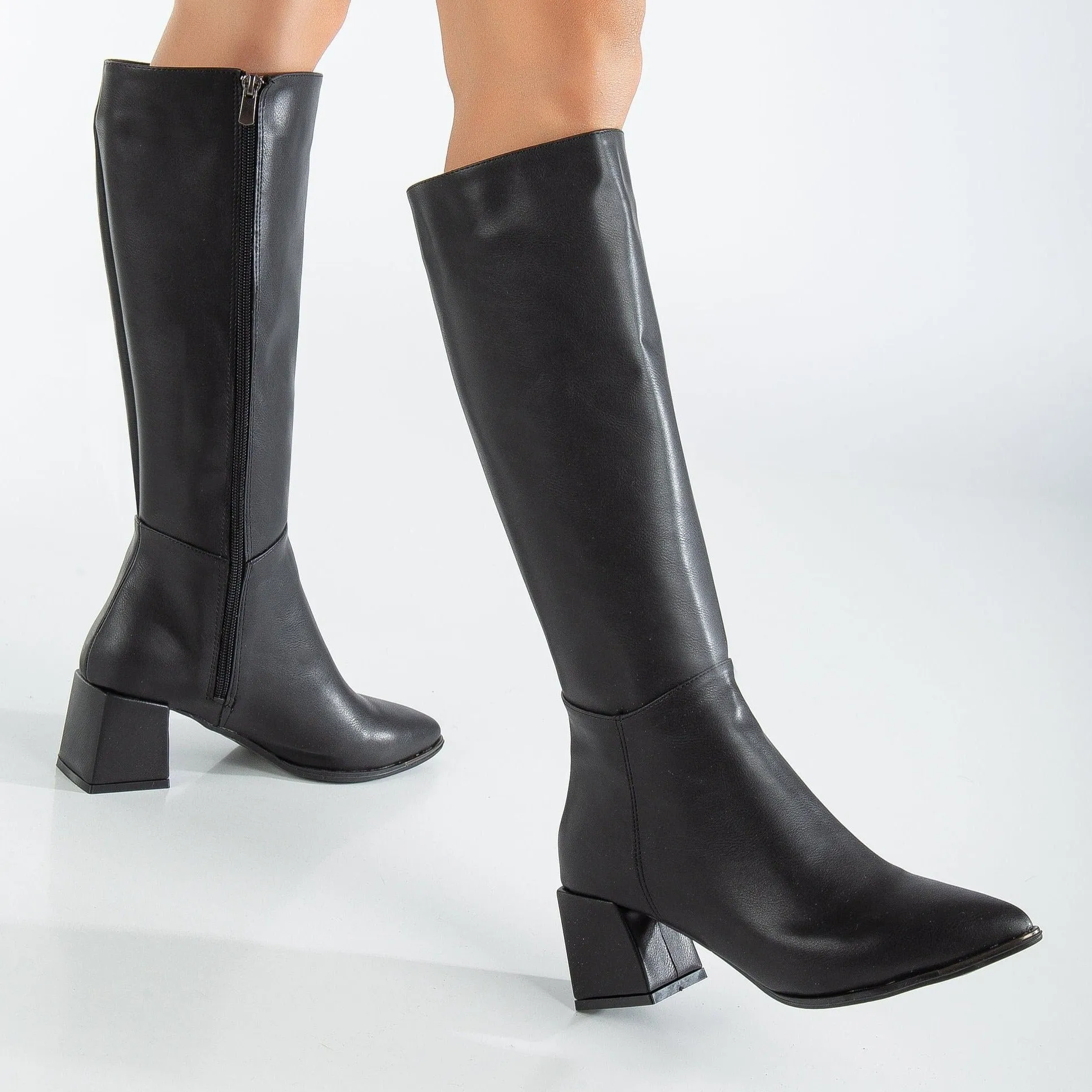 Lizette - Black High Heel Boots