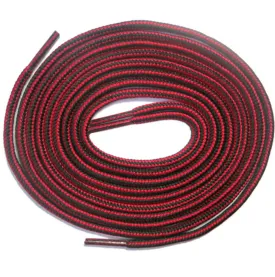 [Midnight Black / Red Devil] 35-36" Round Hiking Shoelaces for Vans