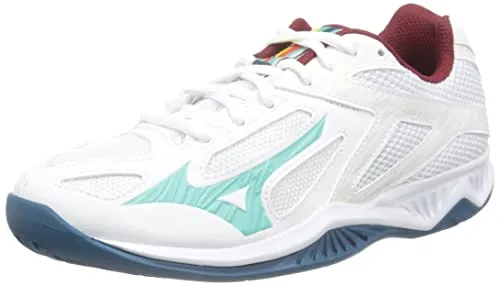 Mizuno Lightning Star Z6 JR Volleyball-Schuh, Wht/Turquoise/MBlue, 34.5 EU