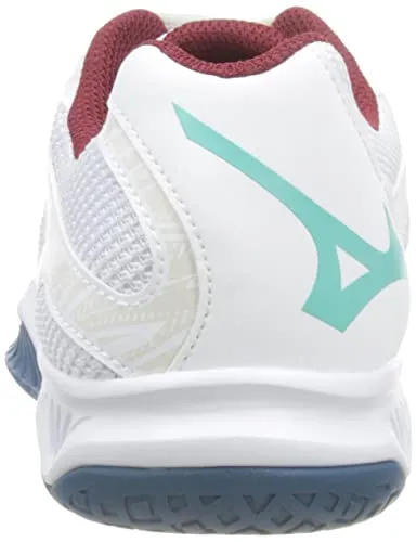 Mizuno Lightning Star Z6 JR Volleyball-Schuh, Wht/Turquoise/MBlue, 34.5 EU