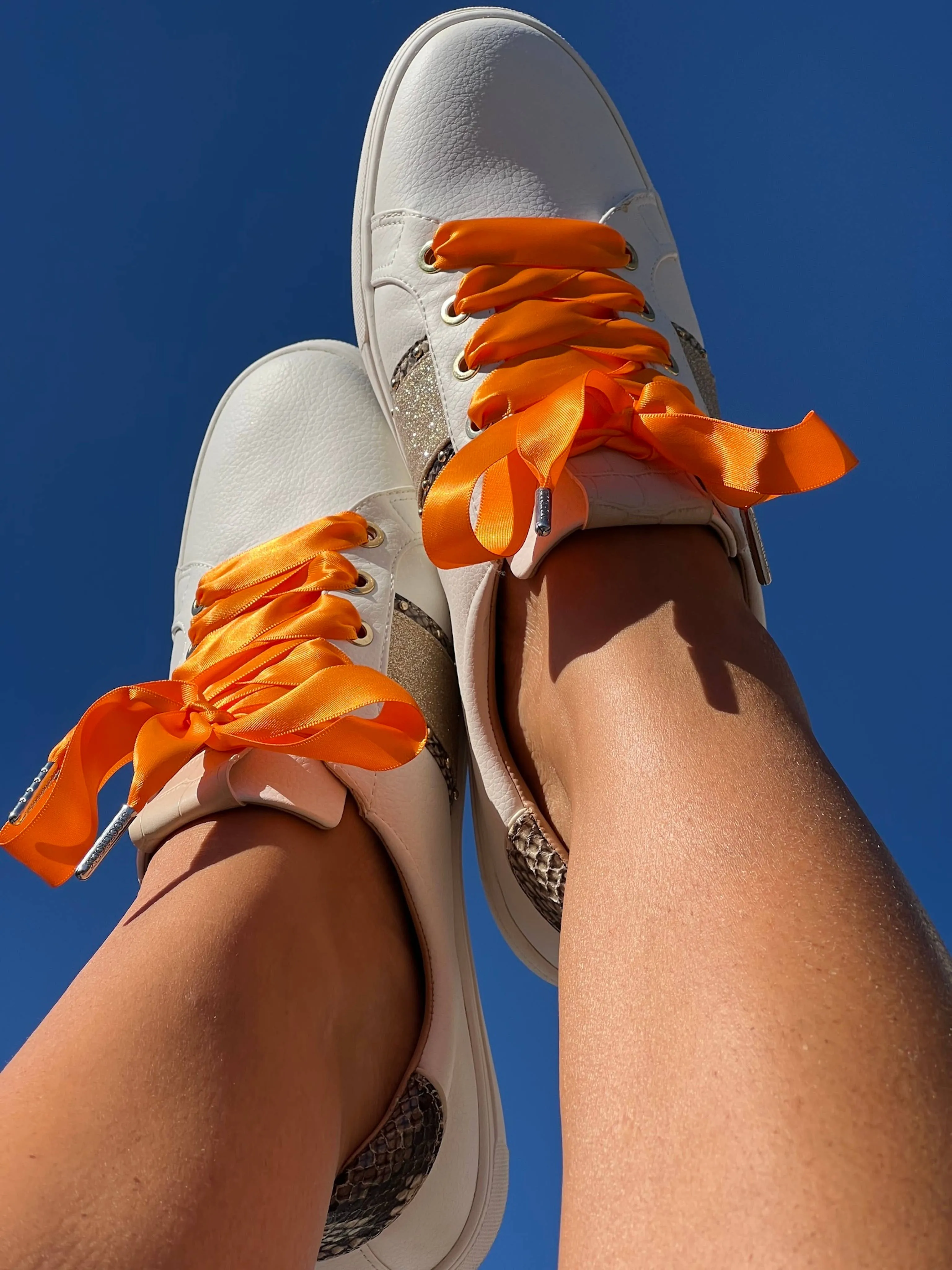 Orange Silk Shoelaces 39.4in