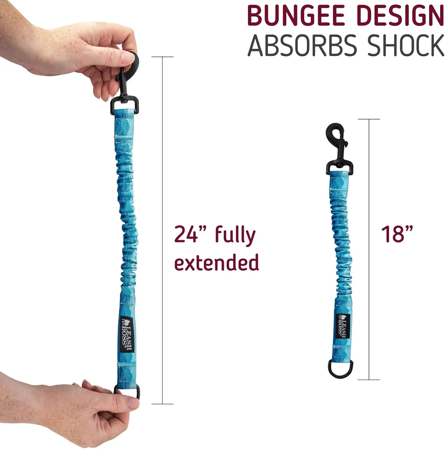 Patterned 18" Shock Absorbing Bungee Leash Extender - Pattern Collection