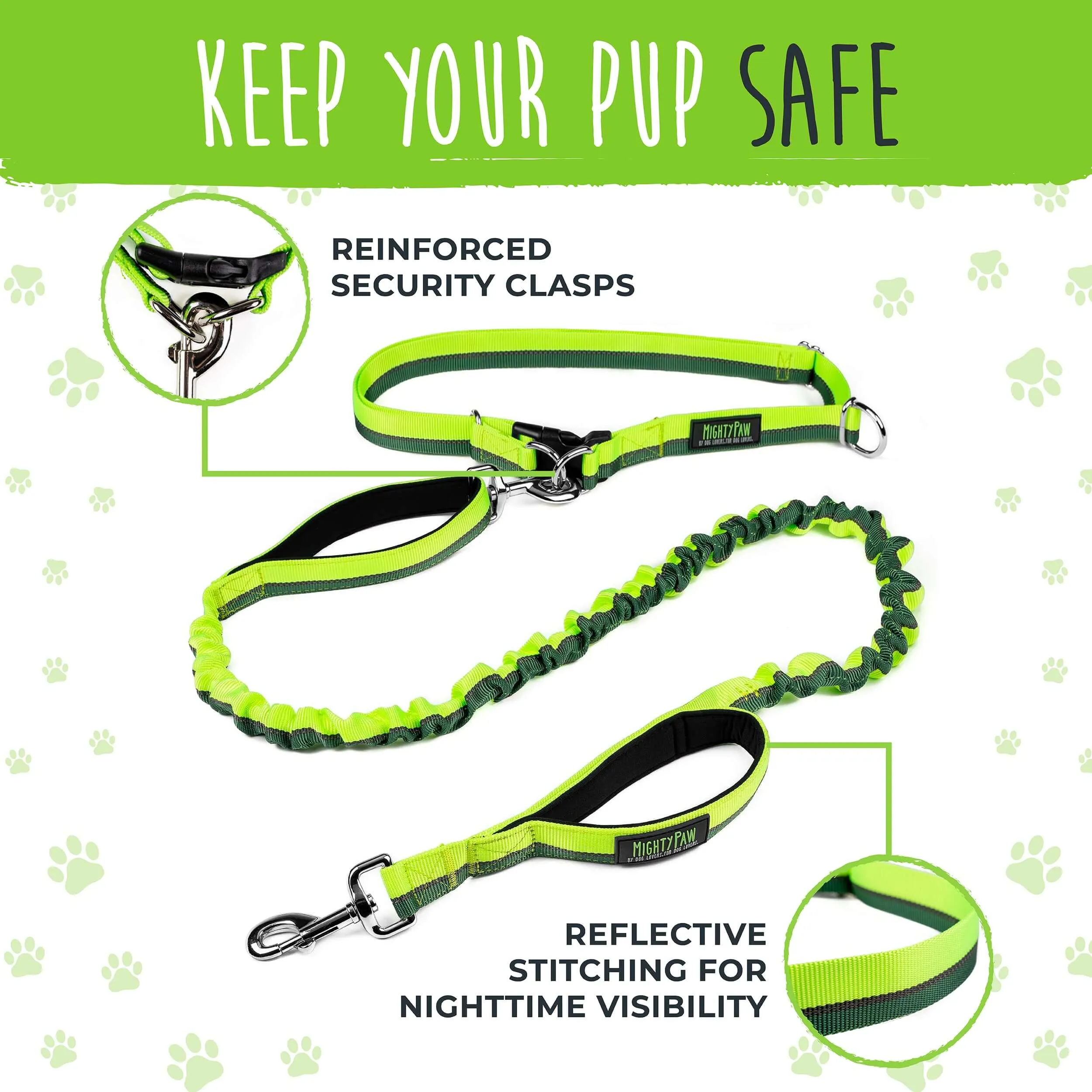 Premium Hands-Free Dog Walking Belt with Bungee Leash - Ergonomic Design