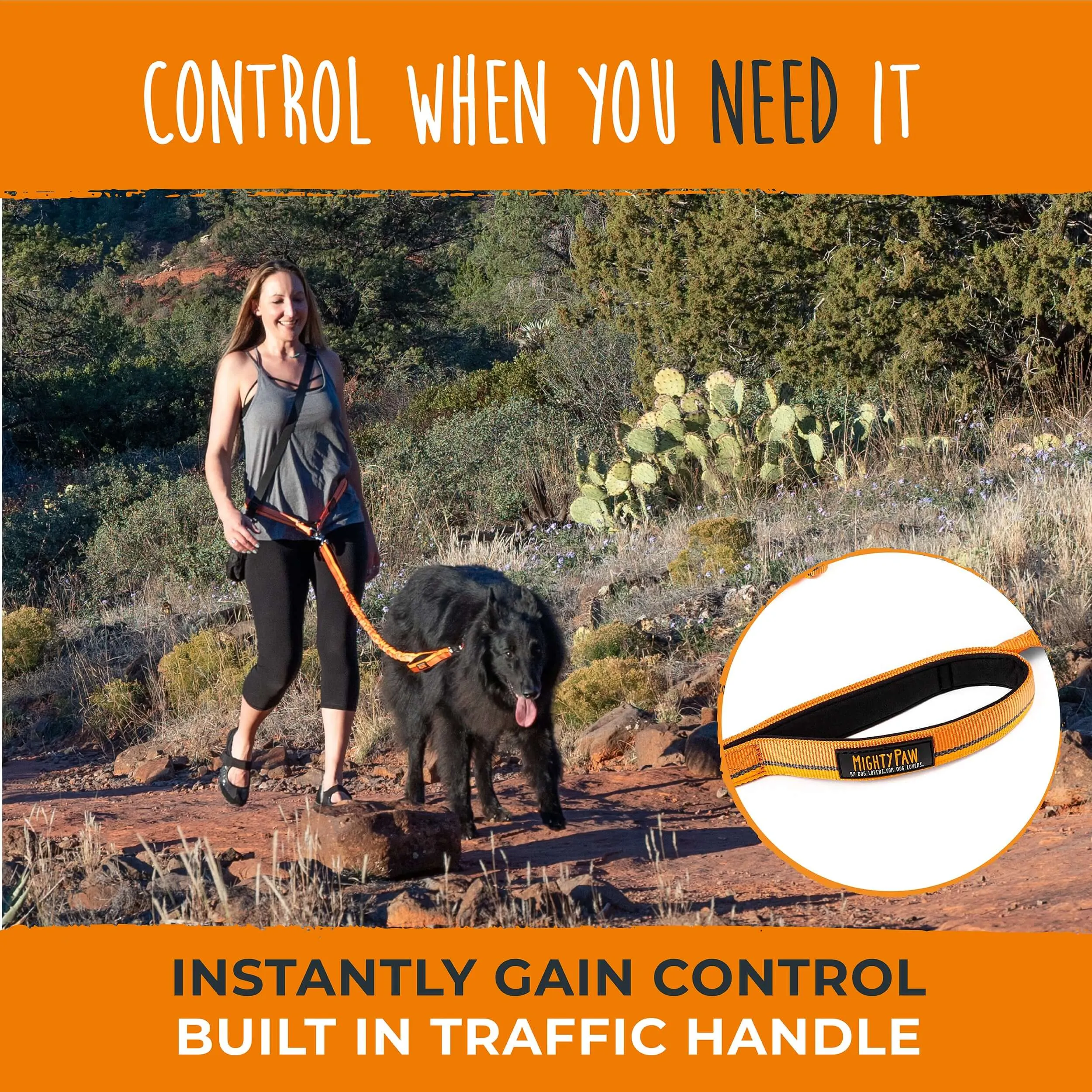 Premium Hands-Free Dog Walking Belt with Bungee Leash - Ergonomic Design