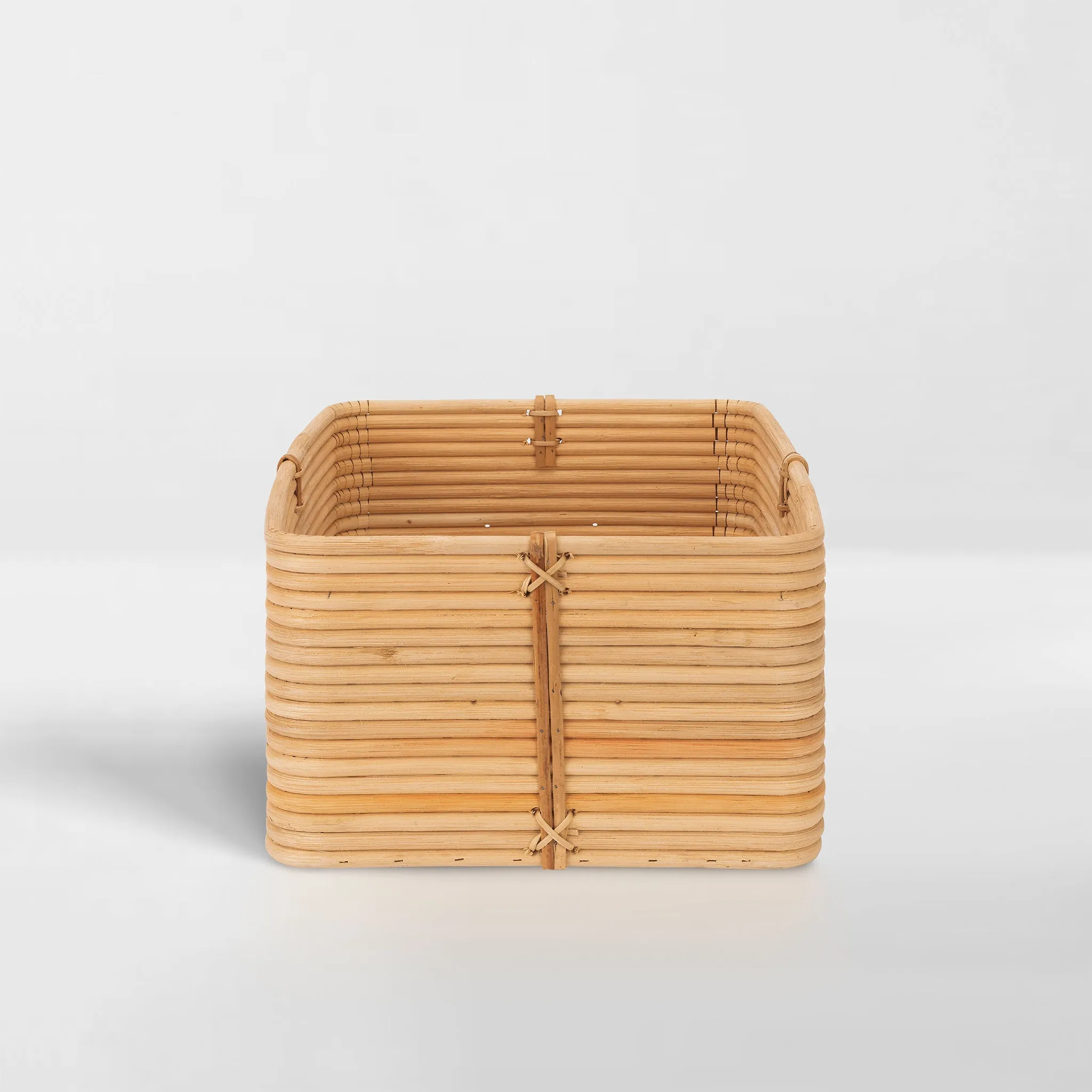 Reeded Rattan Bin