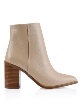 Ria Ankle Boots - Nude Leather