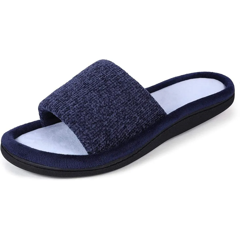 Roxoni Women Slippers Soft Open Toe Slide, Indoor Outdoor Rubber Sole