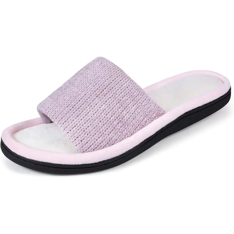 Roxoni Women Slippers Soft Open Toe Slide, Indoor Outdoor Rubber Sole