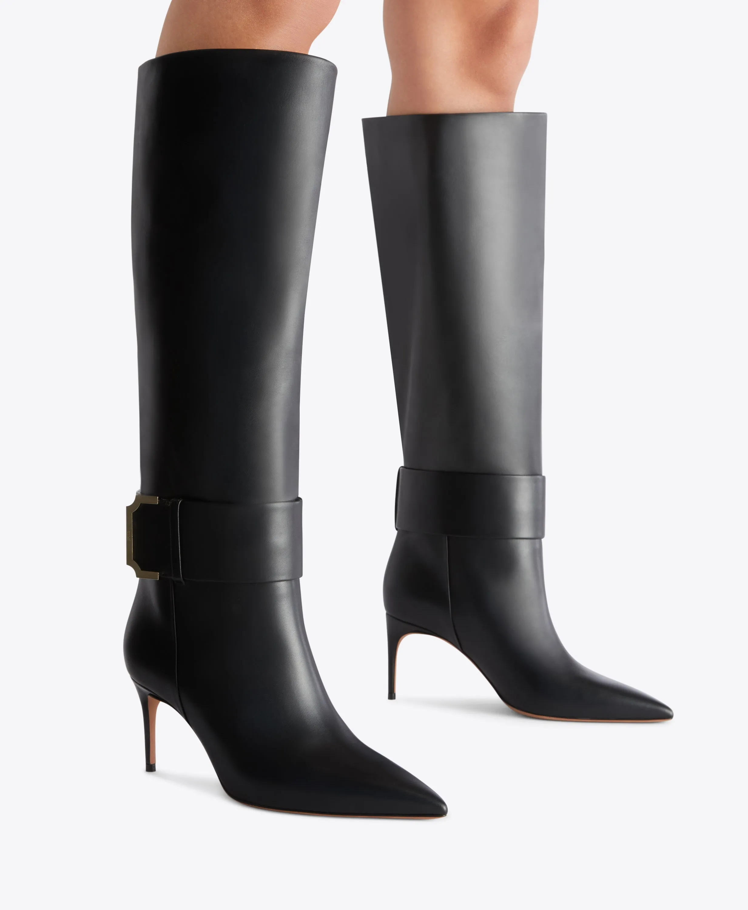 Silvana 70 Black Leather Tall Boots