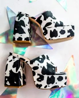 Sofia Cow Print Platform Shoes