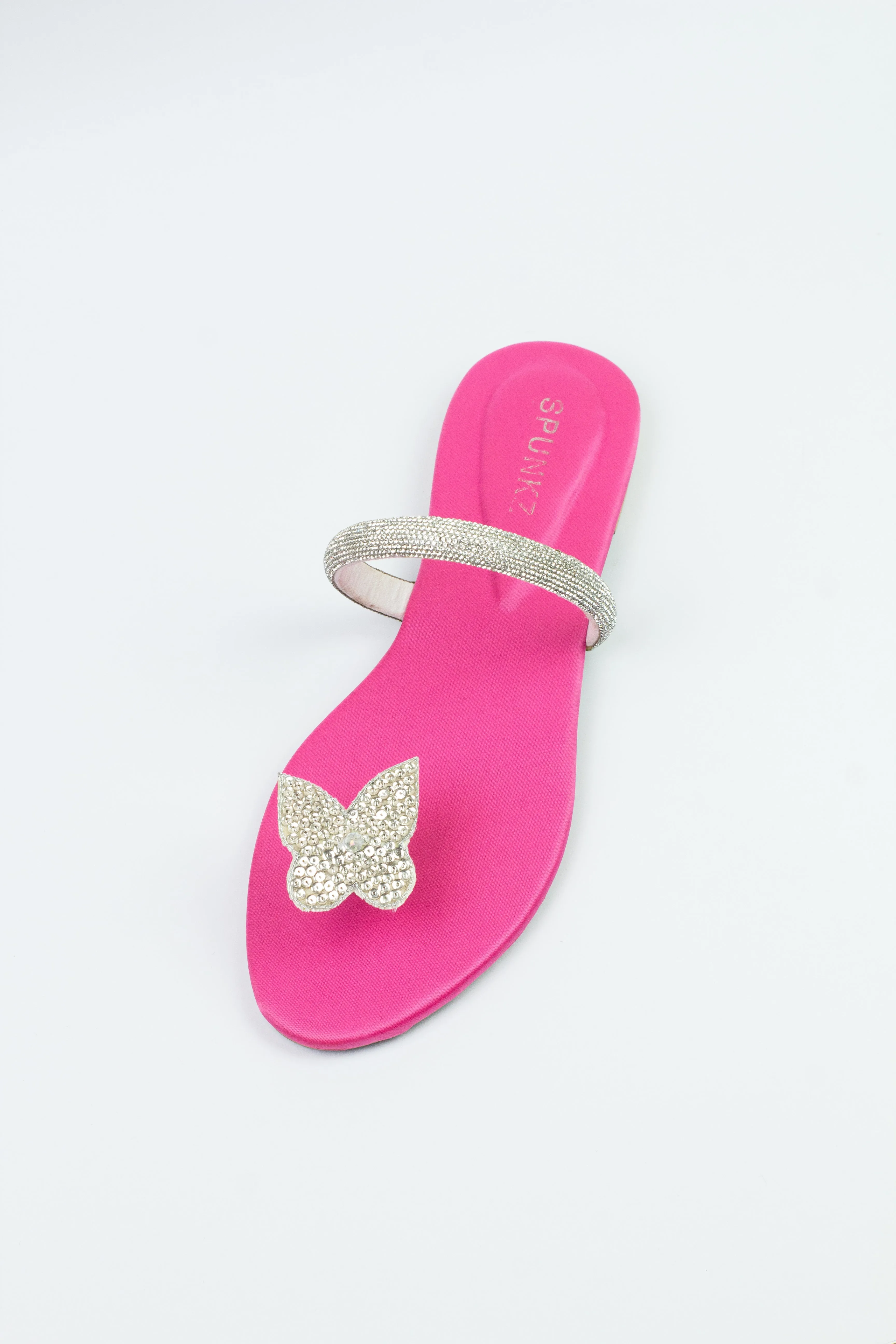 Spunkz Pink Sequins Butterfly Flats