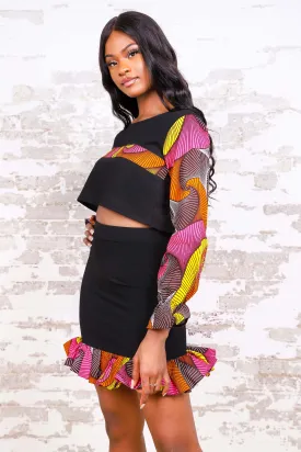 TOUMI AFRICAN PRINT CROP TOP